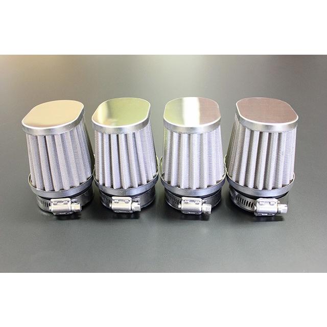 50mm ロング パワーフィルター オーバル型 新品 4個 ステン CBX400F
