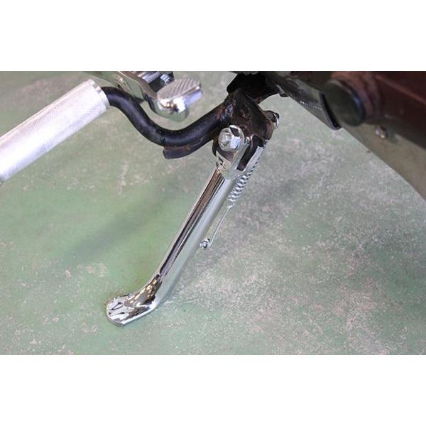 内掛け 130mm ショート サイドスタンド メッキ 新品 汎用 全長170mm