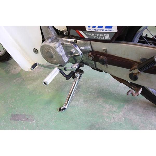 内掛け 130mm ショート サイドスタンド メッキ 新品 汎用 全長170mm