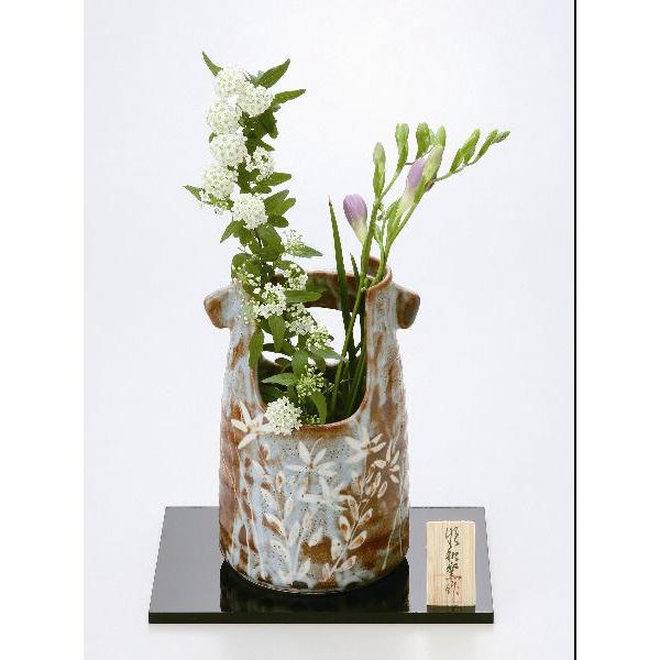 ♥志野 花器 桐箱付き 1 花瓶 掛花入れ 骨董品 アンティーク