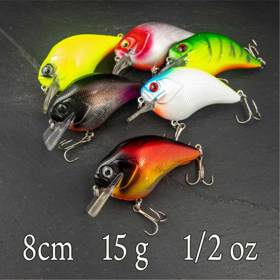 クランクベイト 丸い ラトル入り 15g 1/2oz 8cm ルアー