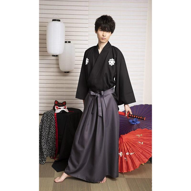 みやびすがた 花鳥風月 侍 着物 浴衣 黒 和風コス 衣装 侍 武士 和風衣装セット 時代劇 和服 メンズ 羽織 袴 仮装 C Mybsgtsmri コスプレ アニメショップallcam 通販 Yahoo ショッピング
