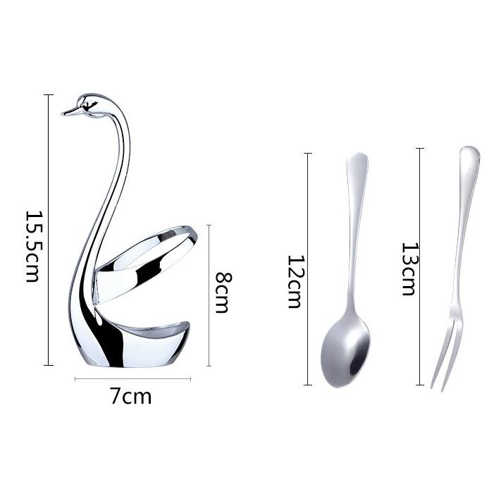 スワン カトラリーセット スプーンフォーク付き おしゃれ 卓上