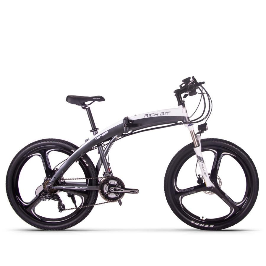 RICH BIT 折りたたみ式電動アシスト自転車 グレー RICH BIT 電動自転車 26インチ クロスバイク ロードバイク