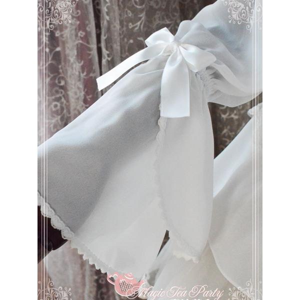 ロリィタブラウスホワイト長袖シフォンお茶会無地ラウンドネッククラシック＆トラディション |  | 03