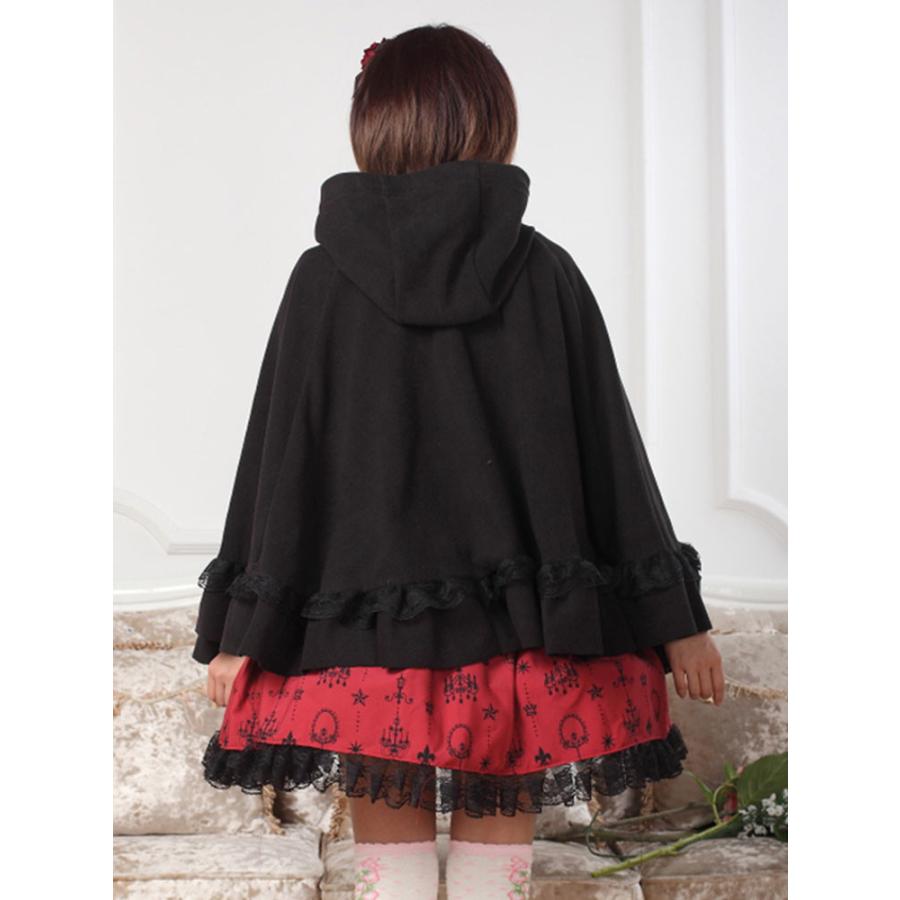 ゴスロリ ロリータケープ ロリィタポンチョ ブラック ゴシック