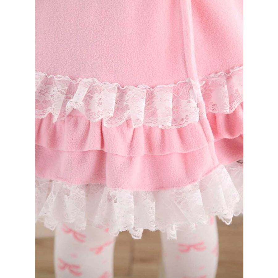 ロリィタケープ レース ピンク スウィート レース 合成繊維 カジュアル