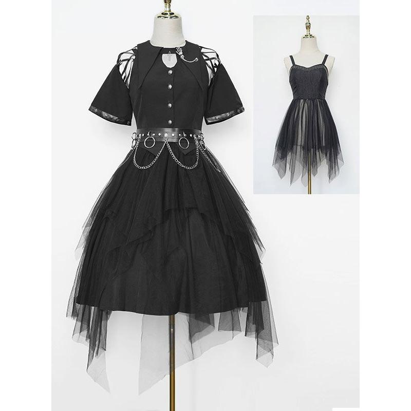 送料無料 ゴシックロリータ3ピースセット黒半袖オーバーコートジャンパースカート衣装 t コス屋 通販 Yahoo ショッピング アウトレット送料無料 Uitcs Acm Org