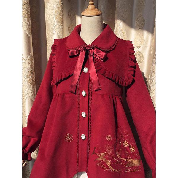 ロリィタアウターウェア　コート　ギャバジン　クラシック＆トラディション　長袖　折り襟　無地 ロリィタアウターウェア コート ギャバジン クラシック