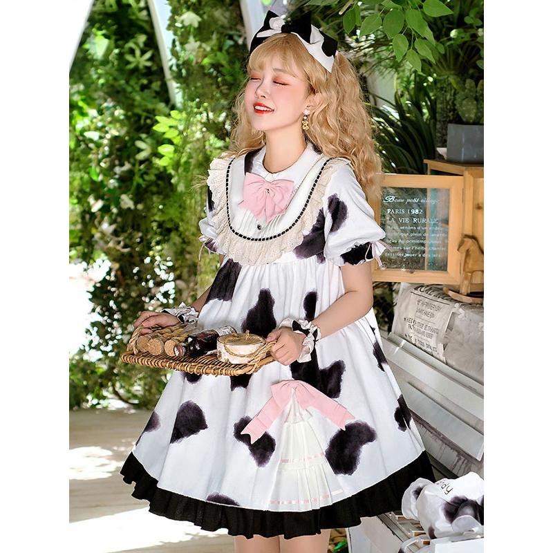 最適な価格 甘いロリータopドレス白い牛柄ポリエステル半袖甘いロリータワンピースドレス t コス屋 通販 Yahoo ショッピング 人気特価激安 Www Hhib Com Br
