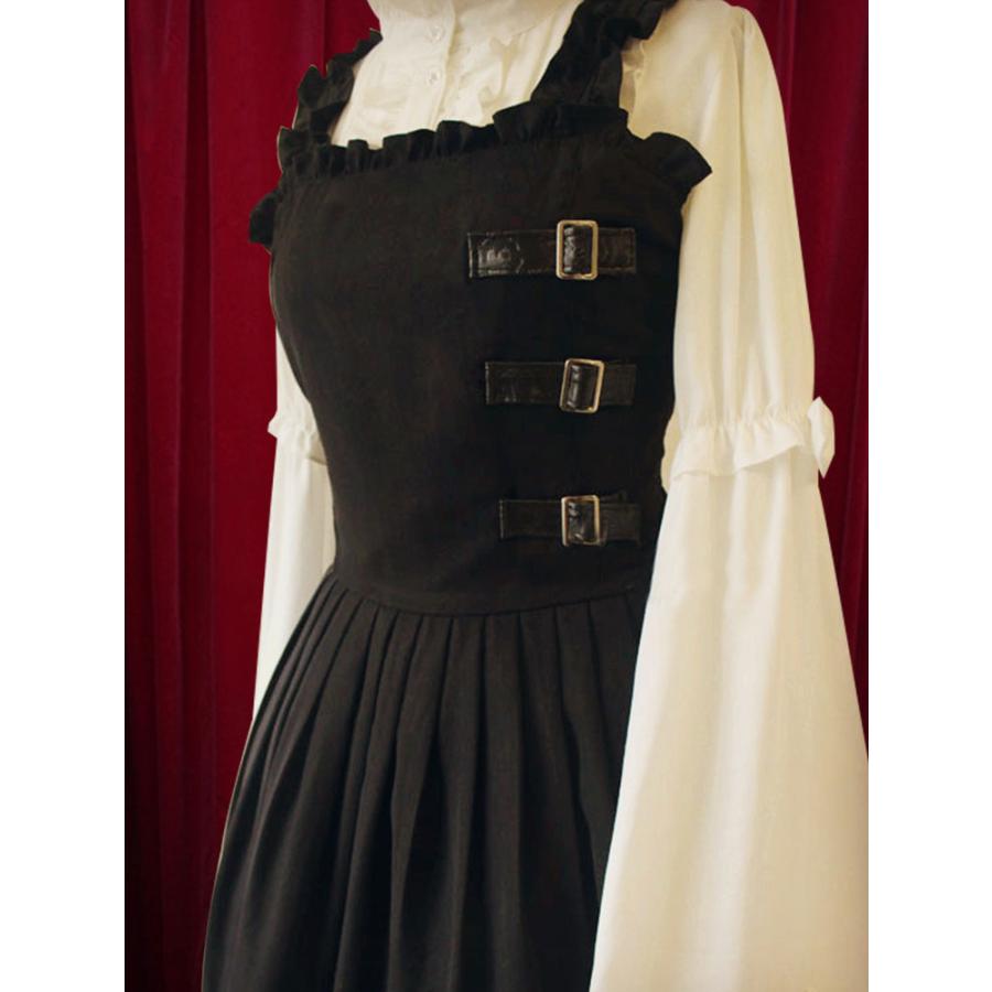 ゴスロリ ロリィタジャンパースカート ブラック レトロ コットン