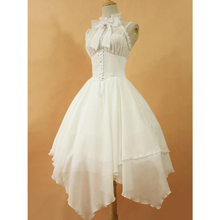 ゴシックロリータワンピースJSK2021夜明けシフォンレースリボンアイドル衣装ホルターレースアップイレギュラーロリータジャンパース ゴシックロリータワンピースJSK2021夜明けシフォンレースリボン