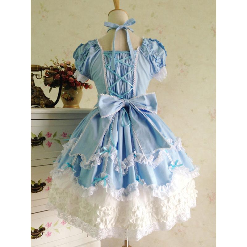 ロココロリータドレスJSK 2026 レースフリル リボン装飾 プリーツ