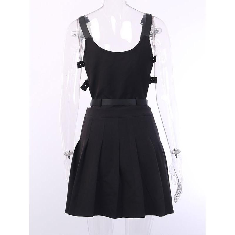 軍事ロリータJSKドレスグロメットチェーン金属詳細ロリータジャンパー