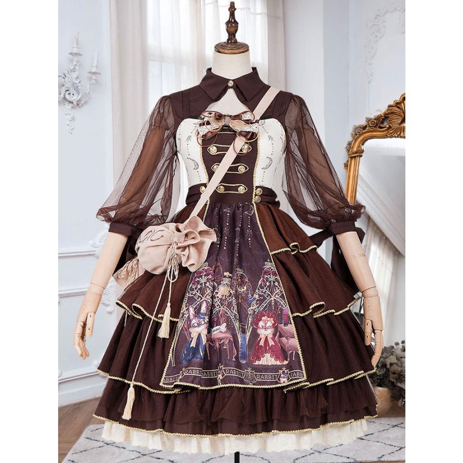 古典的なロリータJSKドレス化学者弓チョコレートロリータジャンパー