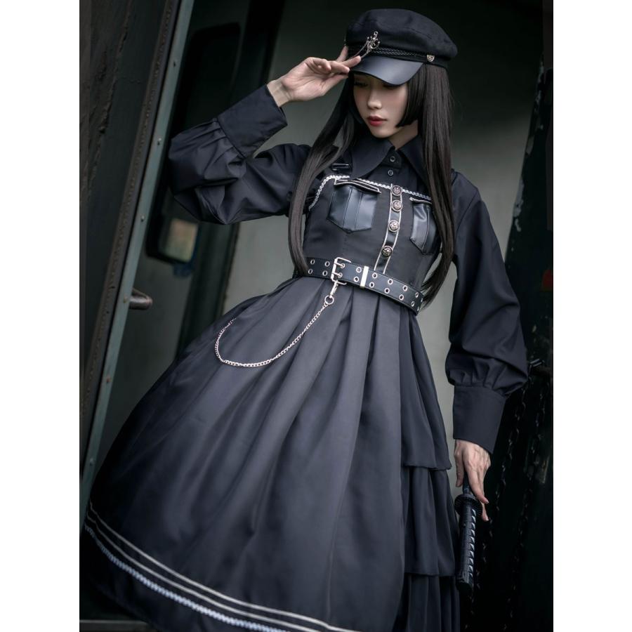 ゴシックロリータjskドレスミリタリースタイルブラックpuチェーンドレスゴシックロリータジャンパースカート t コス屋 通販 Yahoo ショッピング
