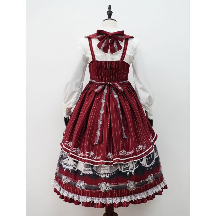 LolitaJSKドレスブルゴーニュノースリーブポリエステル生地Lolita