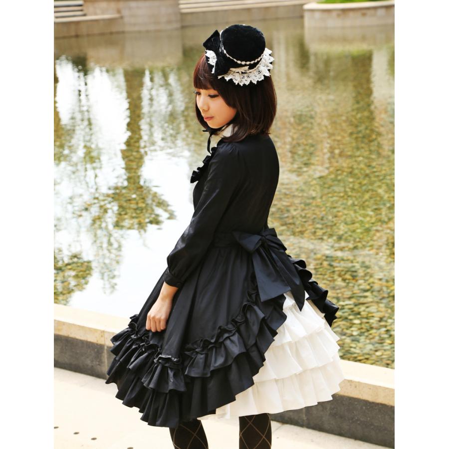 ゴスロリ ブラック バイカラー ゴシック ロリィタワンピース