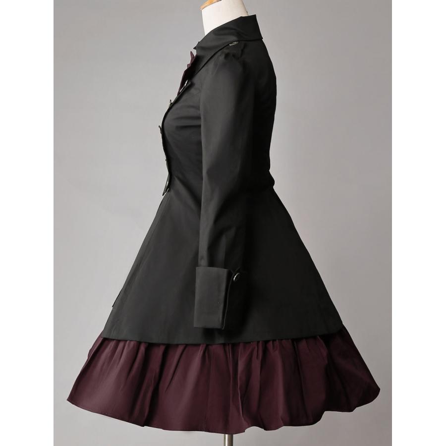 ゴスロリ軍服ワンピース Op ブラック コットン ダブルブレスト ボタン 長袖 リボン アイドル衣装 フリル 制服ワンピース t コス屋 通販 Yahoo ショッピング