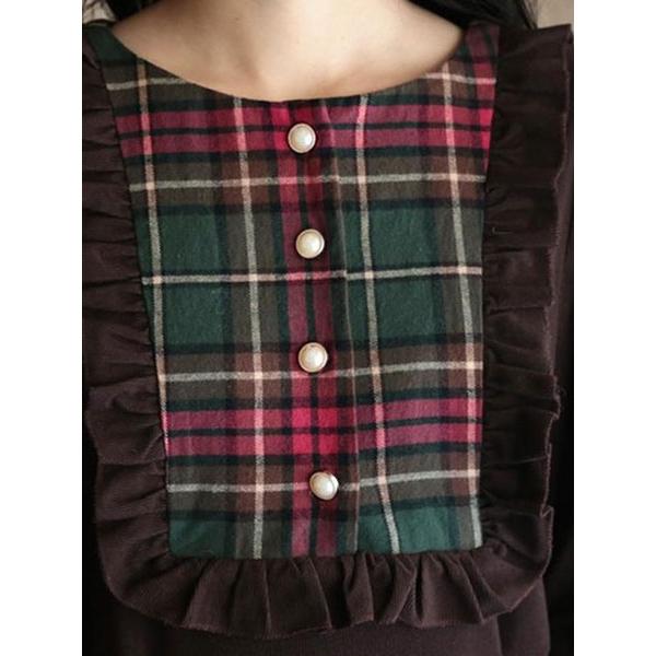 ゴスロリ ダークチョコレートカラー ロリータワンピース ゴシック 長袖