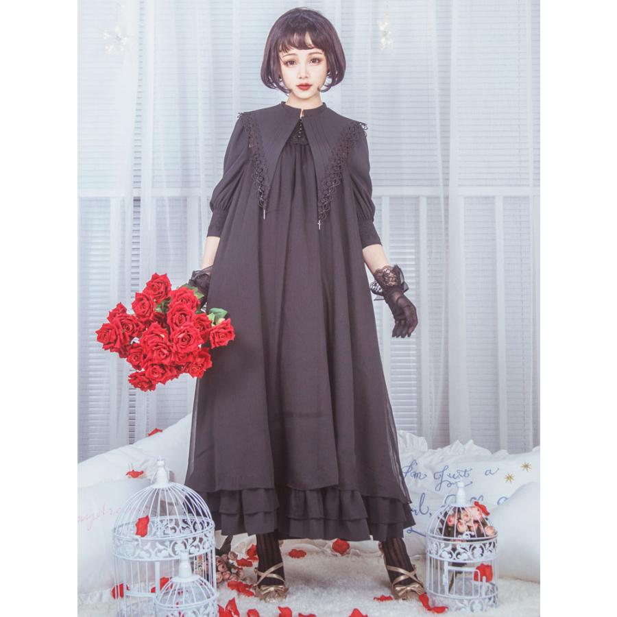 クラシックロリータワンピース 2021 スタンドカラー ロングスリーブ