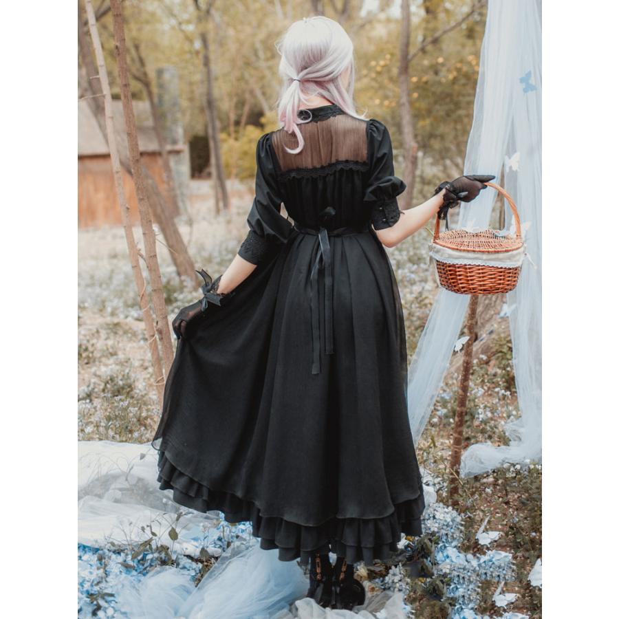 クラシックロリータワンピース 2021 スタンドカラー ロングスリーブ