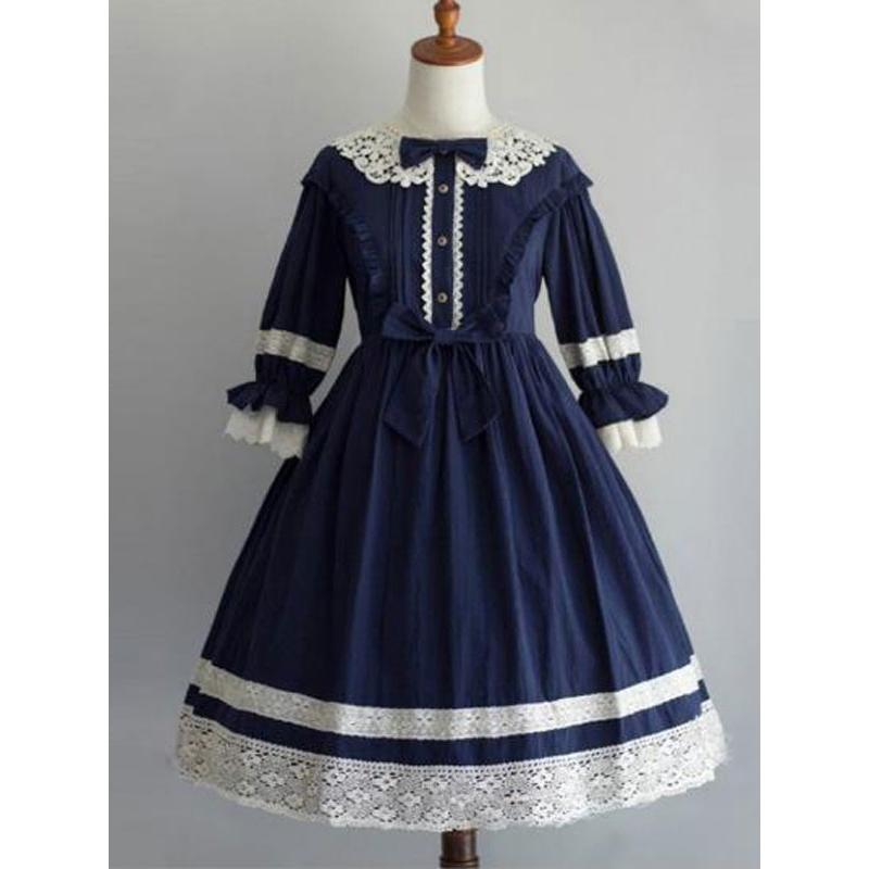 スウィートロリータOPドレスブラックフリルロリータワンピースドレス