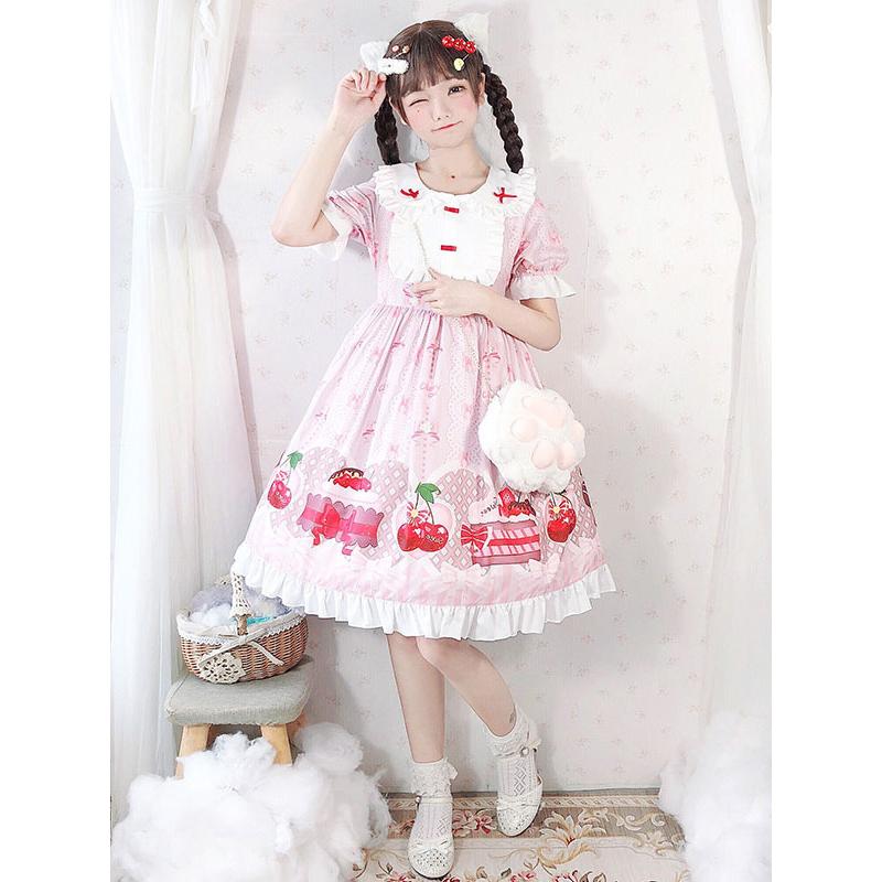 ストロベリームースケーキロリータドレス