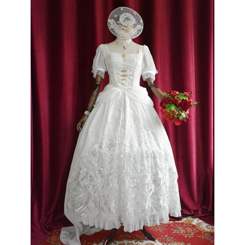 カスタマイズされた甘いロリータOP半袖スノーホワイトネバーランド