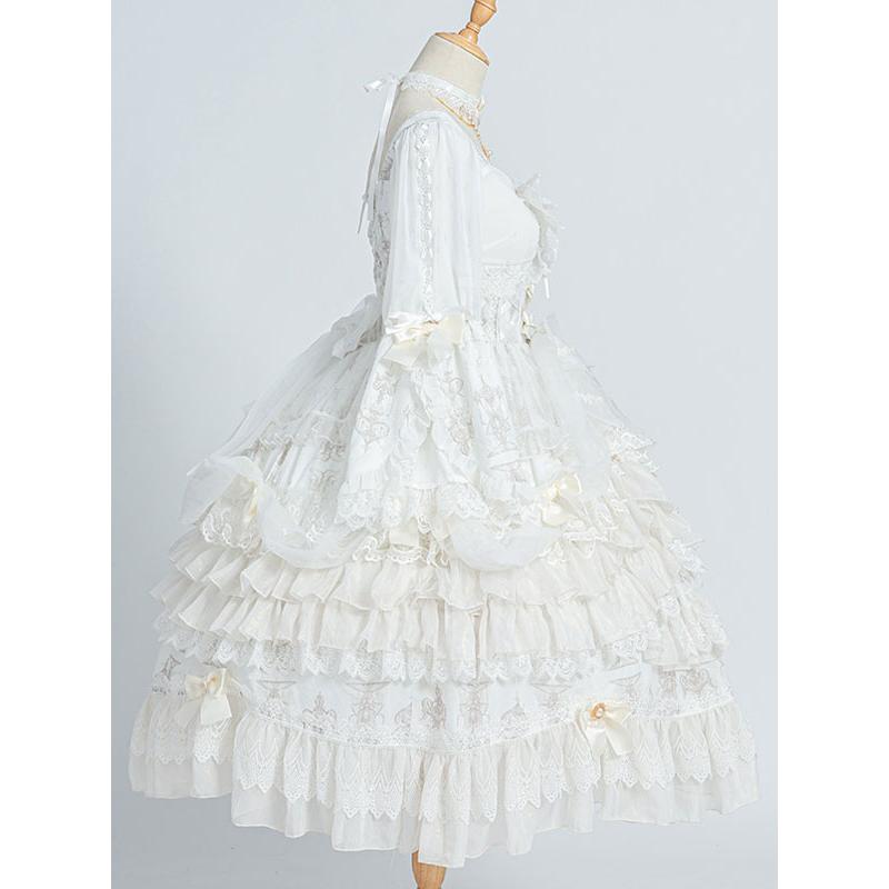 ホワイトロリータウェディングドレス フリル付き 楽天市場】ロリータワンピース ウェディングドレス ジャンパー