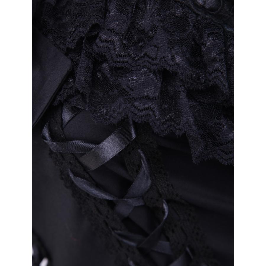 ゴスロリ ゴシックロリィタドレスJSK レースフリル トリムロリータ