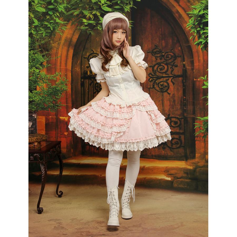 ロリータスカート　ピンク　ロリィタ　スィート　甘ロリ　お茶会　デート　入学式　卒業式　イベント