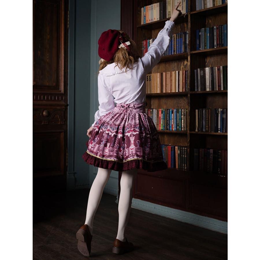 ロリィタスカート クラシック＆トラディション プリント柄 プリーツ