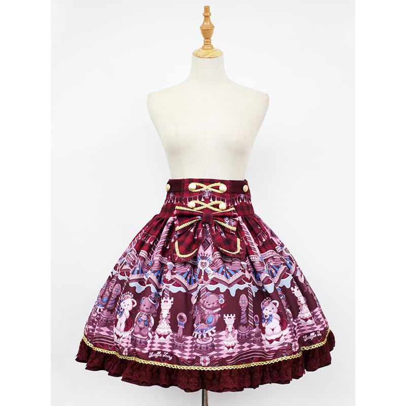 ロリィタスカート クラシック＆トラディション プリント柄 プリーツ