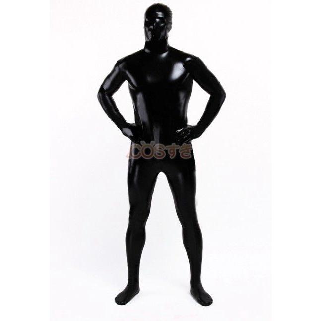 ハロウィン 全身タイツ 光沢のある黒 ブラック 通気 柔らかい cosplay