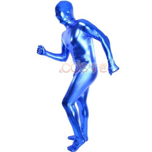 全身タイツ ネイビーブルー 光沢のある ゼンタイ ハロウイン