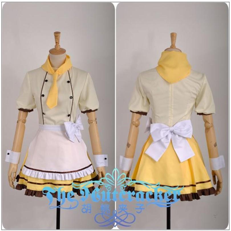 優しいことライブ！lovelive!星空凛 ほしぞらりん COCO'S食堂 ココス食堂 御手伝いさん服 風 コスプレ御召しもの 仮面舞踏会出来事 アニメ 寄り合い