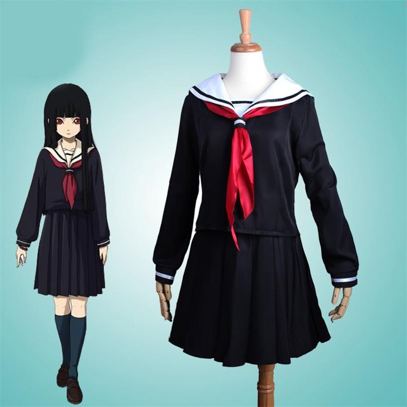 地獄少女 じごくしょうじょ 閻魔あい えんまあい セラー服 風 コスプレ