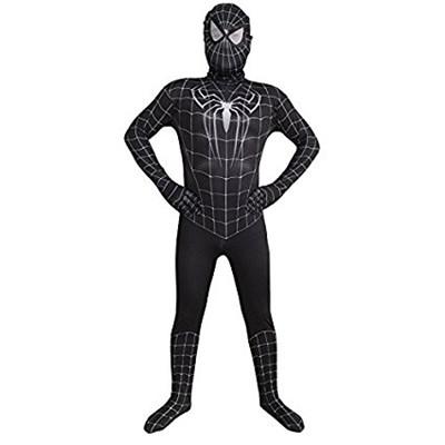 スパイダーマン 黒い色 全身タイツ 柔らかい 弾力と伸縮性あり