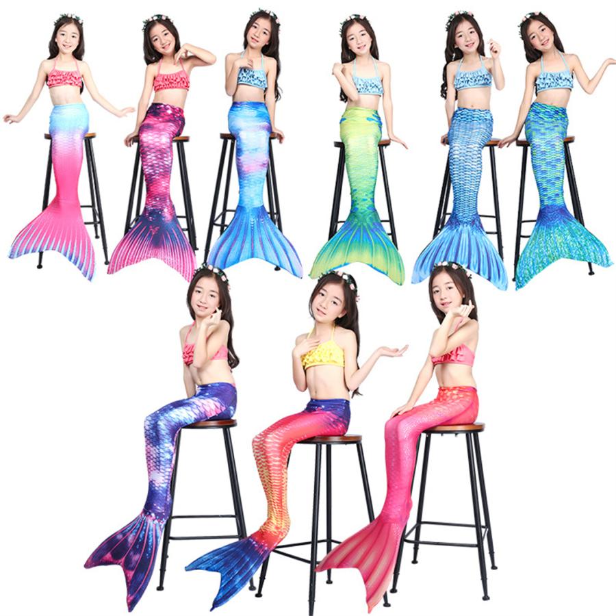 人魚姫 マーメイド水着 女の子 子供 ビキニ3点セット フィン追加可能 