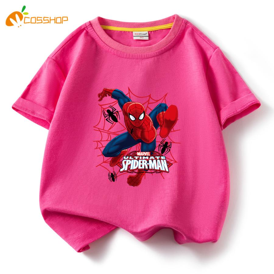 スパイダーマン ピンク Tシャツ スパイダーマンTシャツ 子供服 キッズ 半袖 夏用 コットン100％ 綿