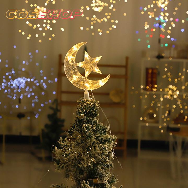 クリスマスツリートップ 星月の飾り 光るツリートップ トップスター