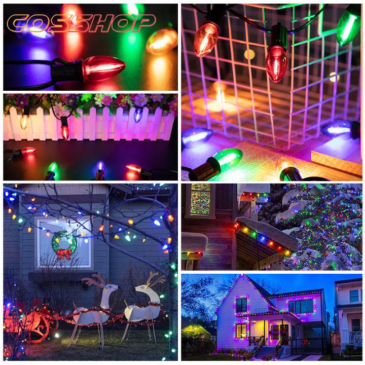 C7 LEDイルミネーションライト ストリングライト コンセント式 RGB 10m