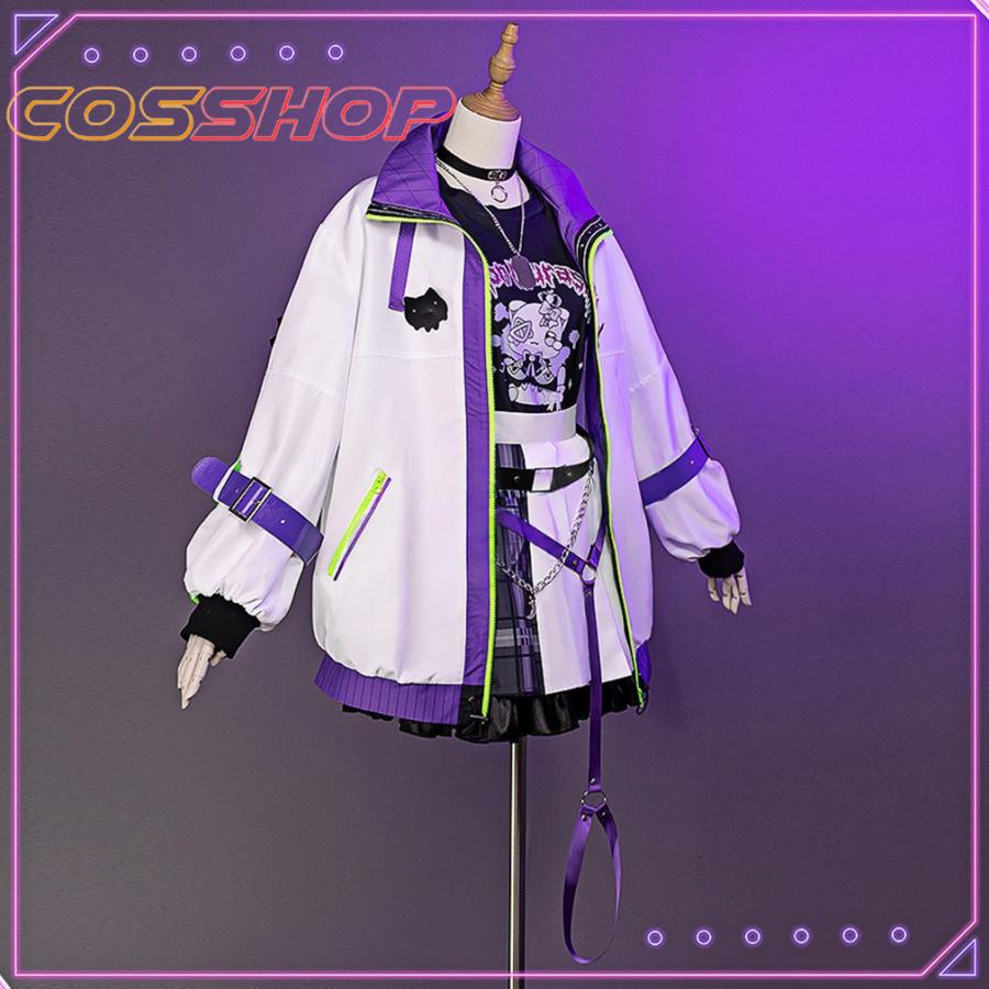 hololive vtuber 紫咲シオン 風 コスプレ衣装 尻尾 cosplay 仮装 二次会 イベント パーティー コスチューム ハロウィンの画像