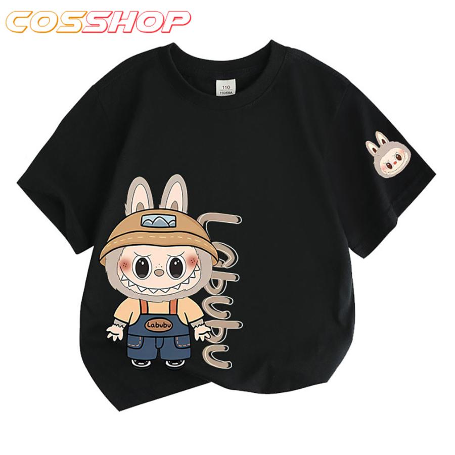 ラブブ labubu Tシャツ 半袖 綿 シャツ 夏服 男女用 日常服 丸襟 人気