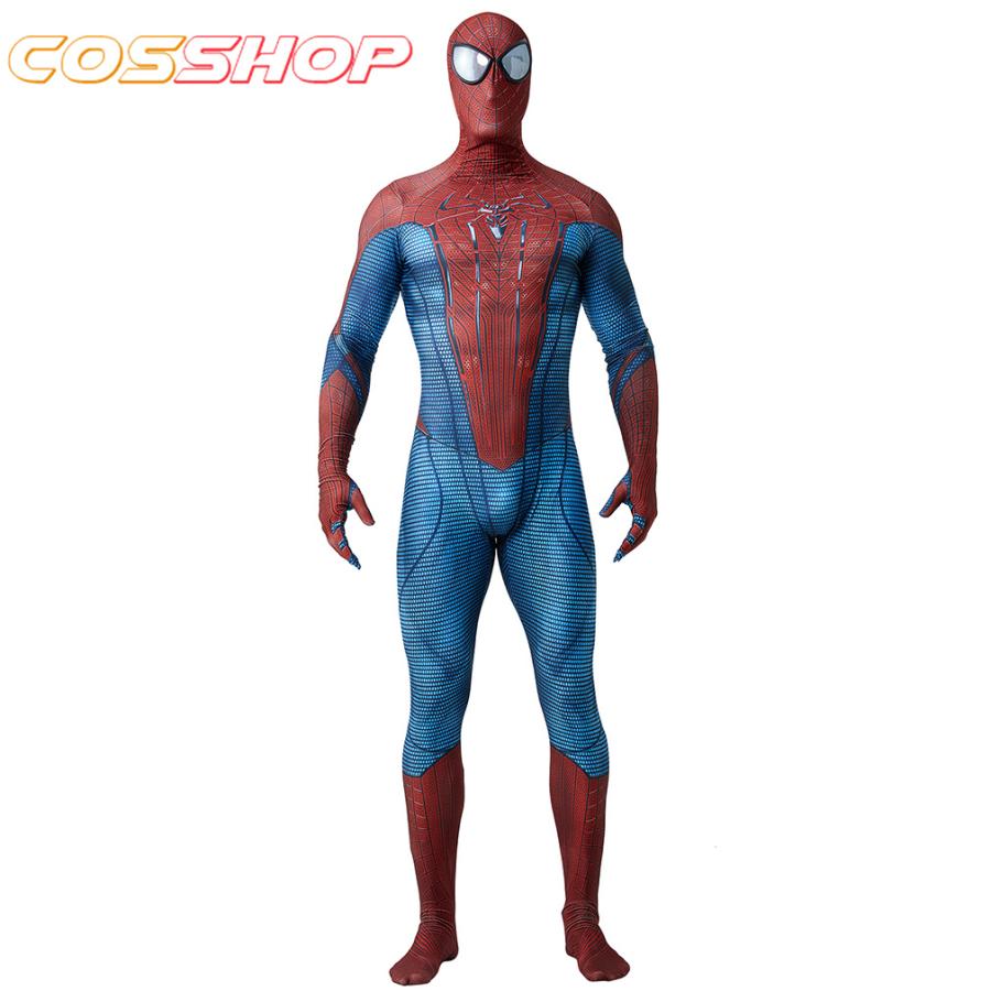スパイダーマン コスチューム 全身タイツ シェルマスク付き TheAmazing Spider-man アメイジング・スパイダーマン 黒いアイマスク