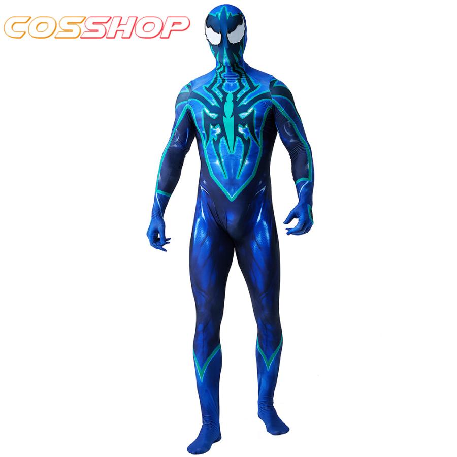スパイダーマン 青色 タイツ 全身タイツ 通気 柔らかい 弾力 伸縮性