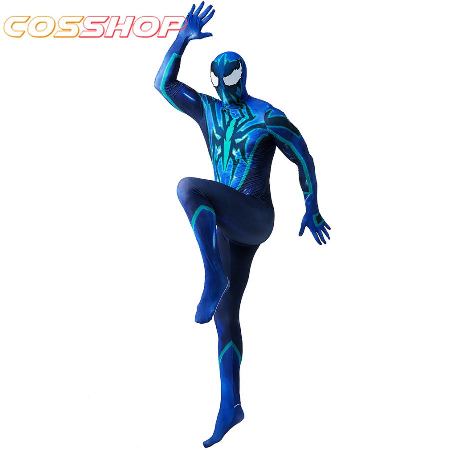 スパイダーマン 青色 タイツ 全身タイツ 通気 柔らかい 弾力 伸縮性