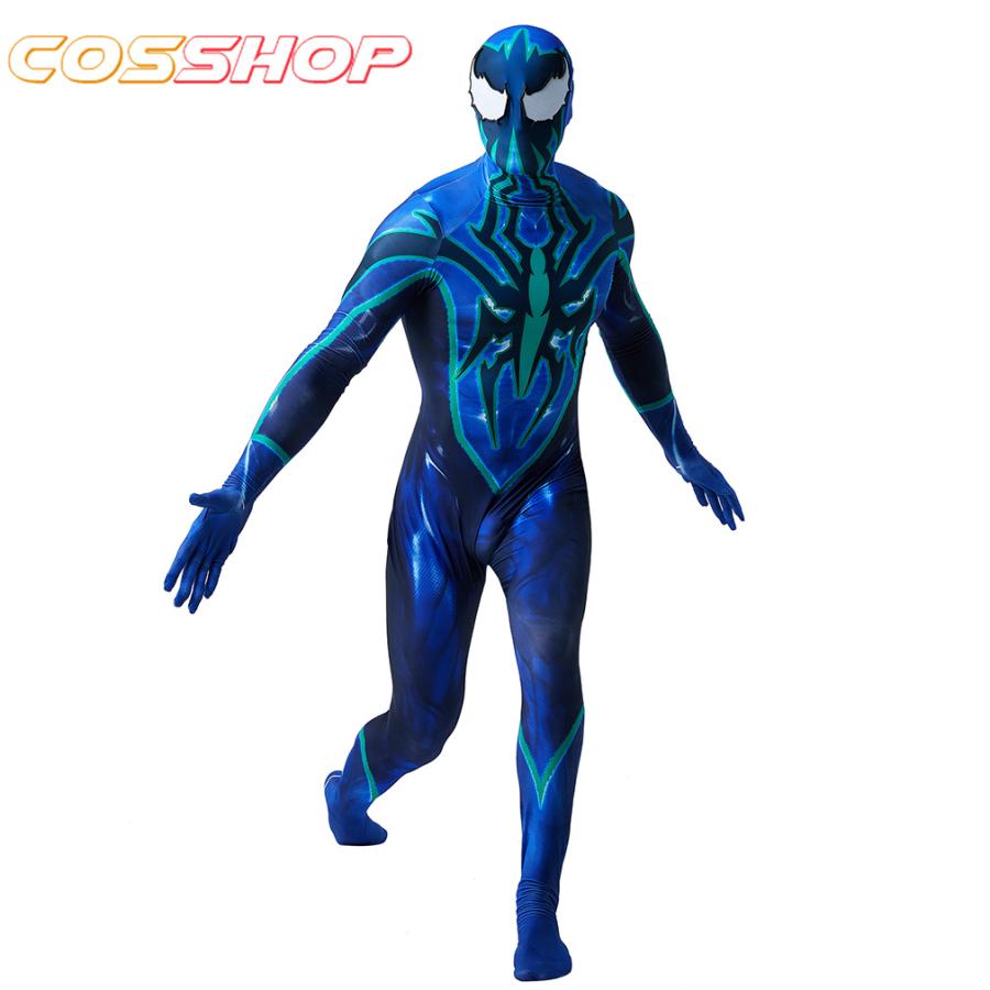 スパイダーマン 青色 タイツ 全身タイツ 通気 柔らかい 弾力 伸縮性