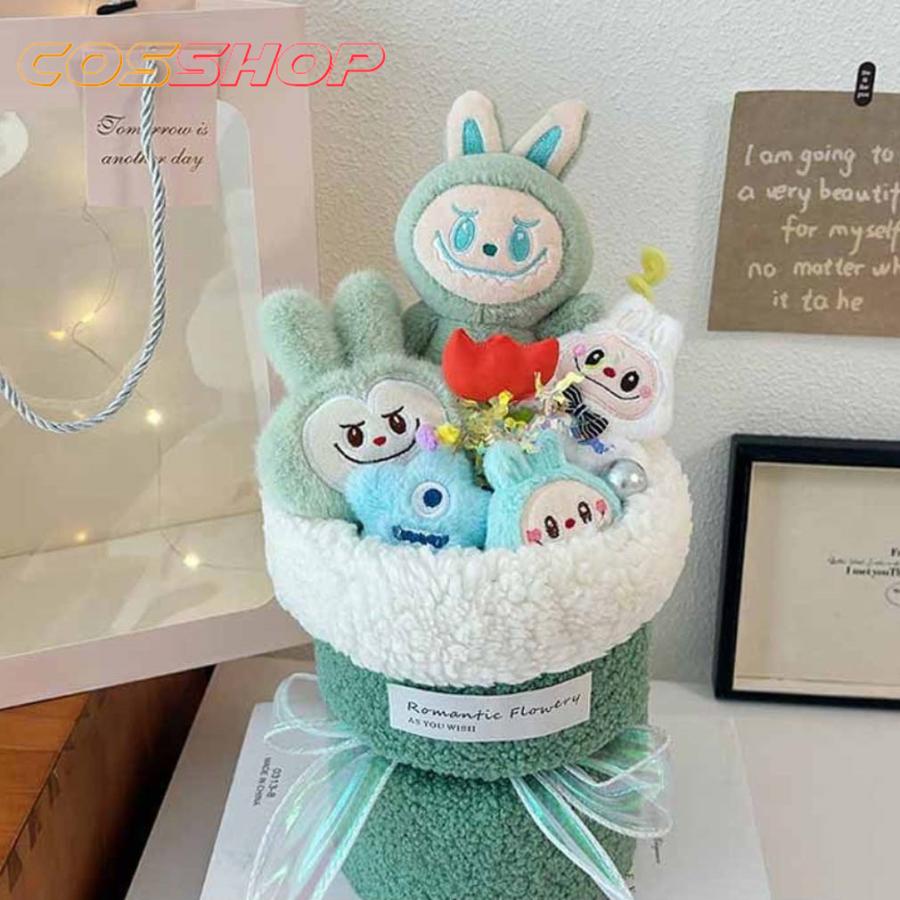 ラブブ 花束 フラワーブーケ クリスマスプレゼント ぬいぐるみ 置物